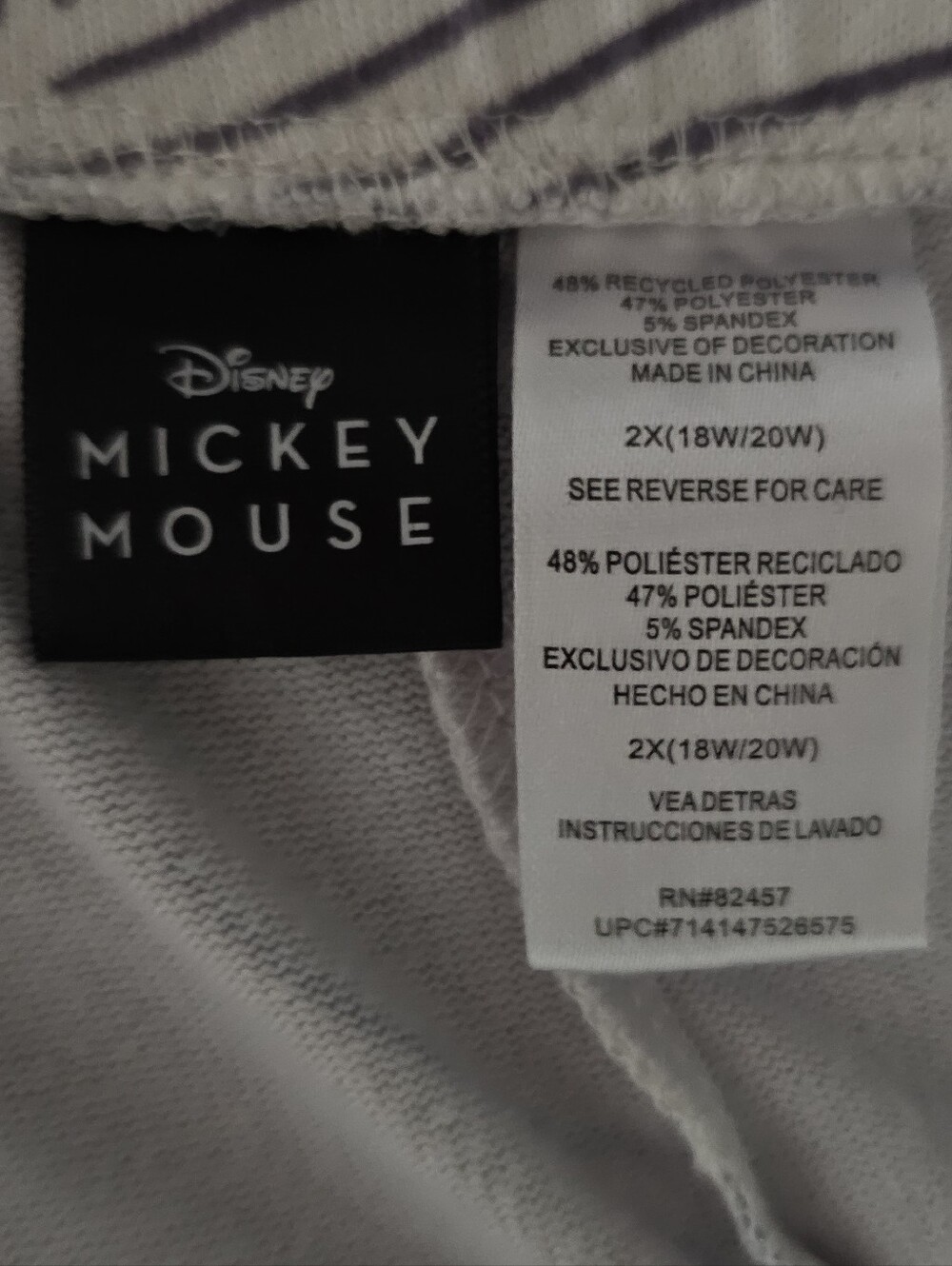 Disney Mickey Mouse Lounge Pants Plus 2X White Wide Leg Crop Pajama Disney Adult - Picture 13 of 13